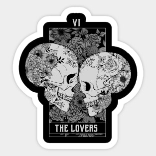 Tarot Lovers Skull Card Sticker